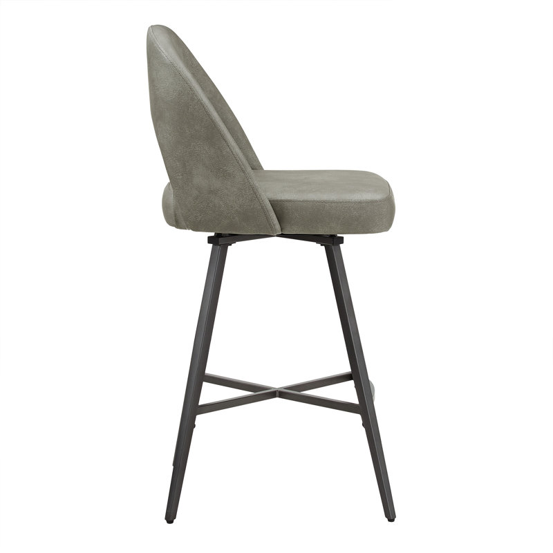 Mercury Row® Etna Swivel Upholstered Counter Stool with Metal Frame